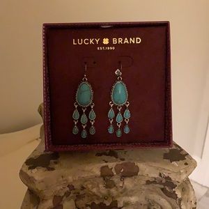 Lucky Brand Costume Turquoise/Silver-tone earrings